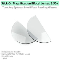 Stick-On Magnification Bifocal Lenses, 3.50+