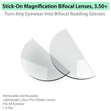 Stick-On Magnification Bifocal Lenses, 3.50+