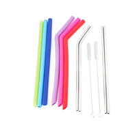 Stainless Steel & Silicone Ten Straw Variety Set