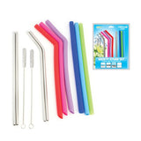 Stainless Steel & Silicone Ten Straw Variety Set