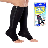 Zip Sox Zip-Up Compression Socks, Black - Small/Medium