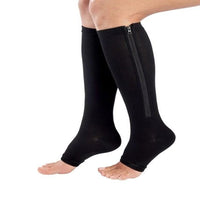 Zip Sox Zip-Up Compression Socks, Black - Small/Medium