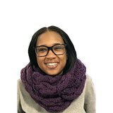 Twist Infinity Scarf (Purple) - Luxurious Cable Knit Design for Ultimate Warmth