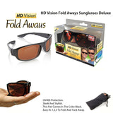 HD Vision Fold Aways Sunglasses Deluxe- Single (Black)