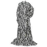 Warmie Designer Cozy Blanket with Sleeves- Zebra