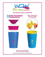 Wow Cup for Kids Original 360 Sippy Cup, Pink with Blue Lid, 9 oz