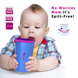 Wow Cup for Kids Original 360 Sippy Cup, Pink with Blue Lid, 9 oz