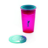 Wow Cup for Kids Original 360 Sippy Cup, Pink with Blue Lid, 9 oz