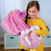 Wowls Plush Animal Pillow with Blanket, PINK