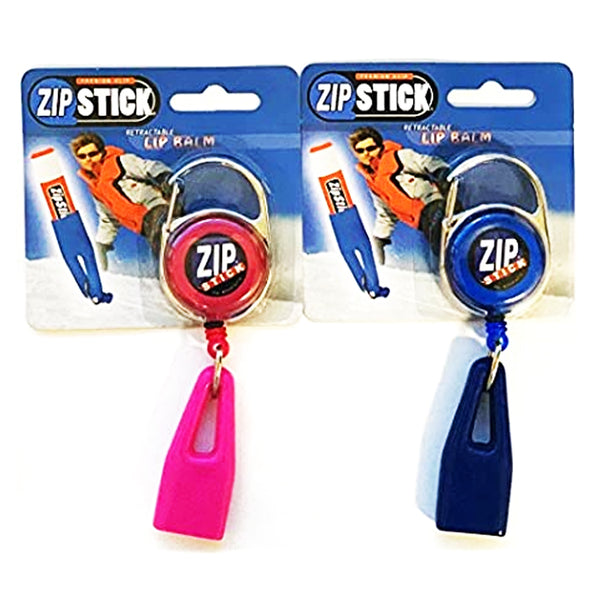 Zip Stick Retractable Lip Balm Holder - 2 Pack- Assorted Colors