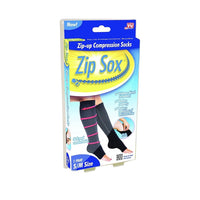 Zip Sox Zip-Up Compression Socks, Black - Small/Medium